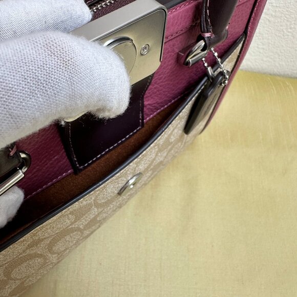 Coach Grace Carryall CJ634 Colorblock Sign Canvas Raspberry/Multi, Xbody - NWOT - Picture 9 of 13